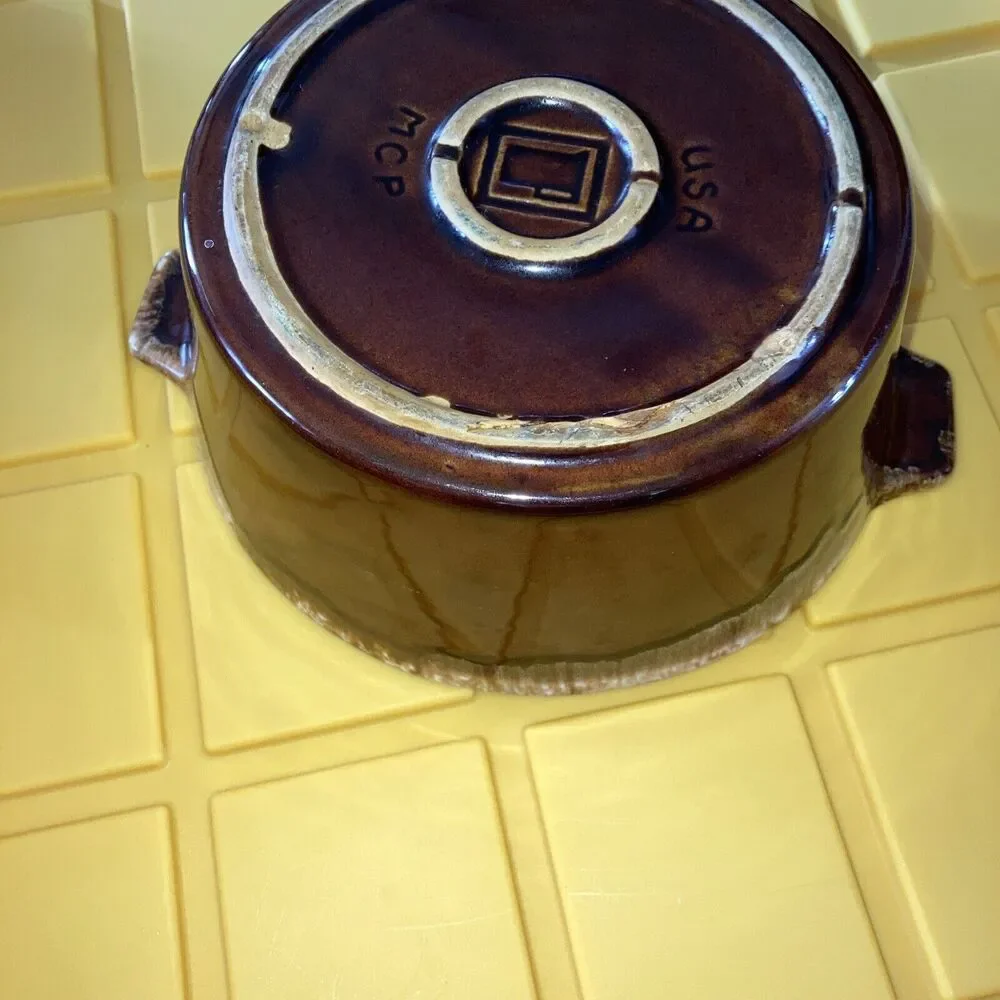 Vintage Mccoy Pottery Brown Drip Glaze Serving Dish Baker Large USA